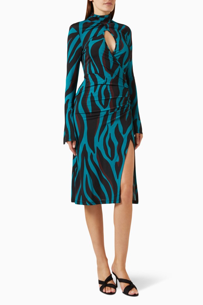 

Alpha Printed Midi Dress in Stretch-viscose, Multicolour