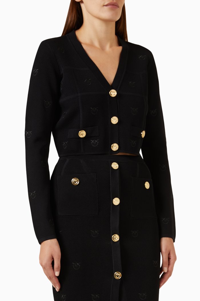 

Dinaro Crop Jacket in Knit, Black