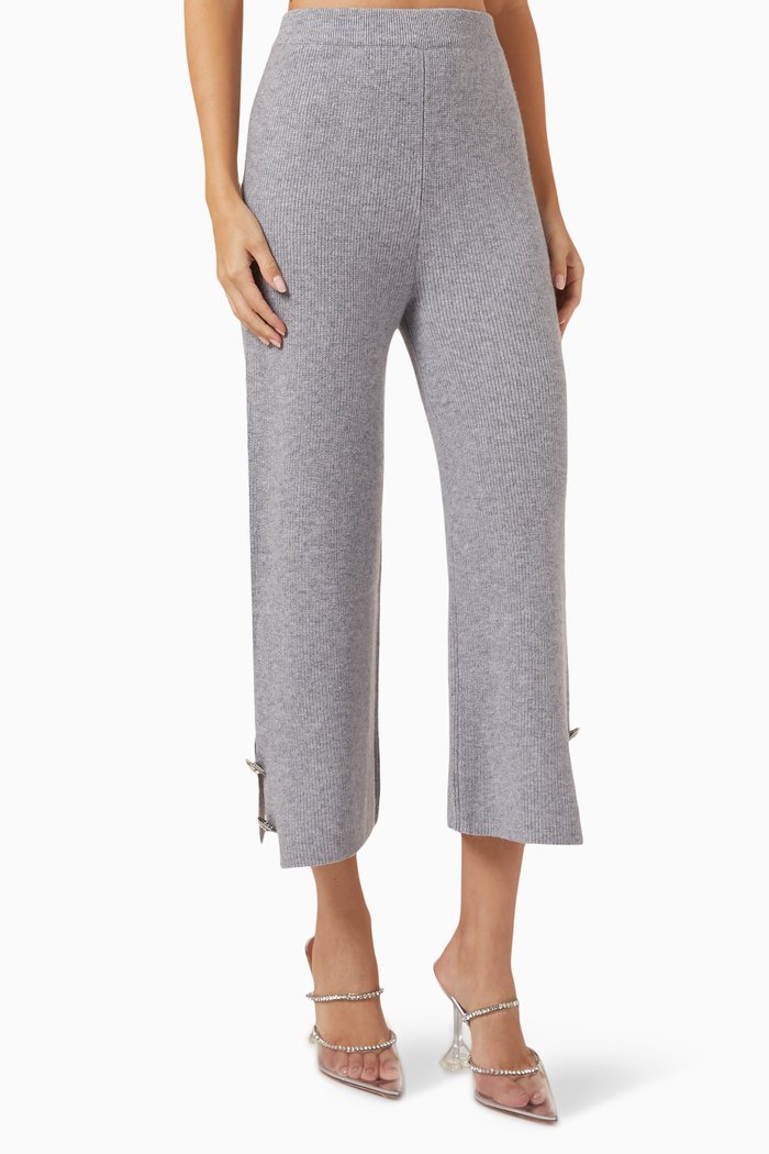 

Crystal-embellished Culottes in Wool-blend, Grey