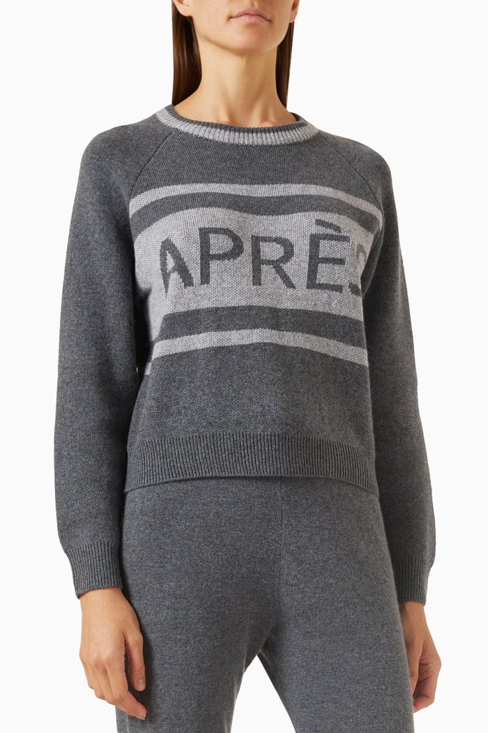 

Rib-knit Sweater in Merino Wool, Grey