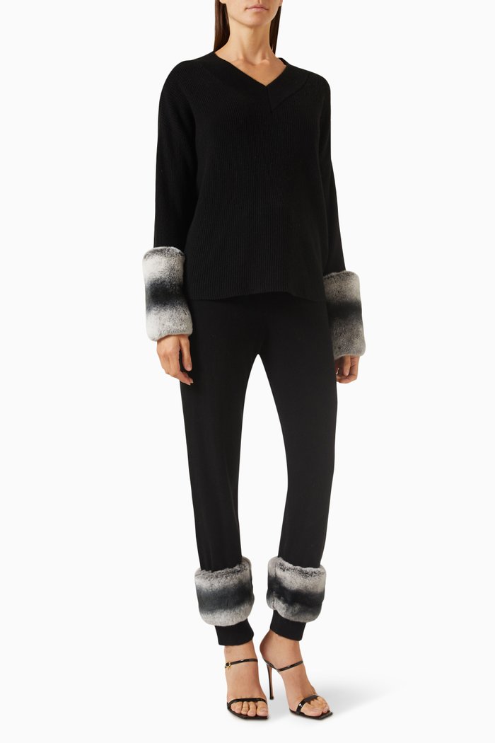 

Apres Ski Cozy Sweater & Pants Set in Merino Wool, Black