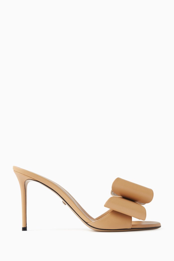 

Cadeau 95 Bow Mules in Nappa Leather, Neutral