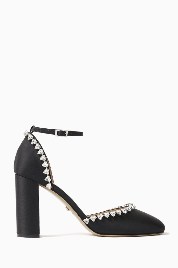 

Audrey 95 Crystal-embellished Pumps in Satin, Black