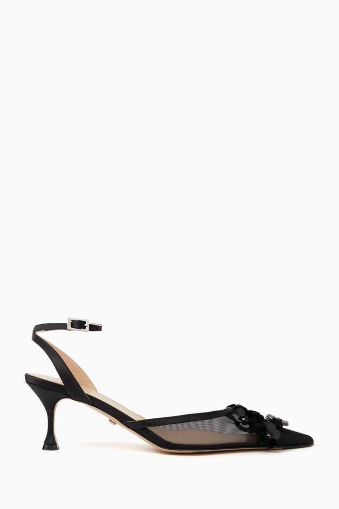

Flowers 65 Embellished Pumps in Mesh, Black