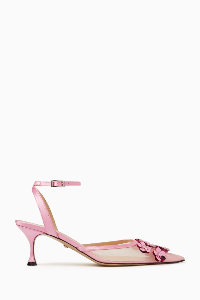 

Flowers 65 Embellished Pumps in Mesh, Pink