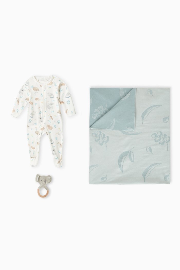 

Eucalyptus Friends Blanket Gift Set, White