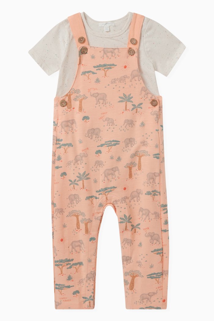 

2-piece Safari Overall Set in Organic Cotton, Orange