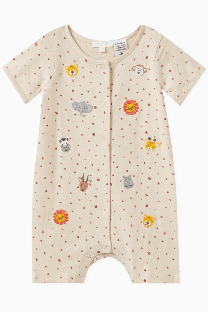 

Savanna Printed Bodysuit in Organic Cotton, Neutral