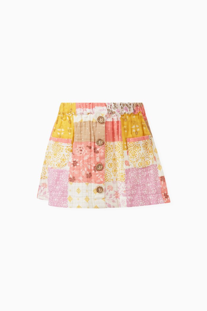 

Patchwork Skirt in Organic Cotton, Multicolour