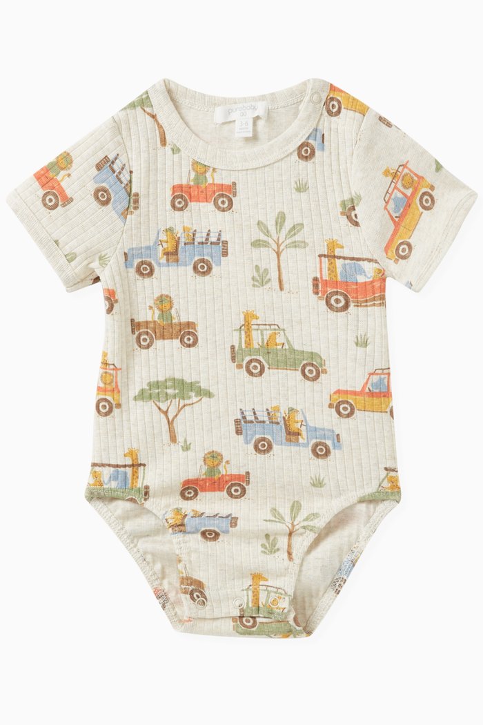 

Safari Rib Bodysuit in Stretch Organic-cotton, Multicolour