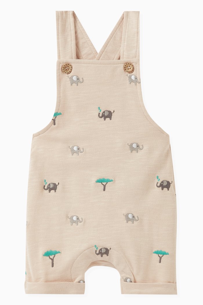 

Elephant Broderie Overalls in Unbrushed-fleece, Neutral