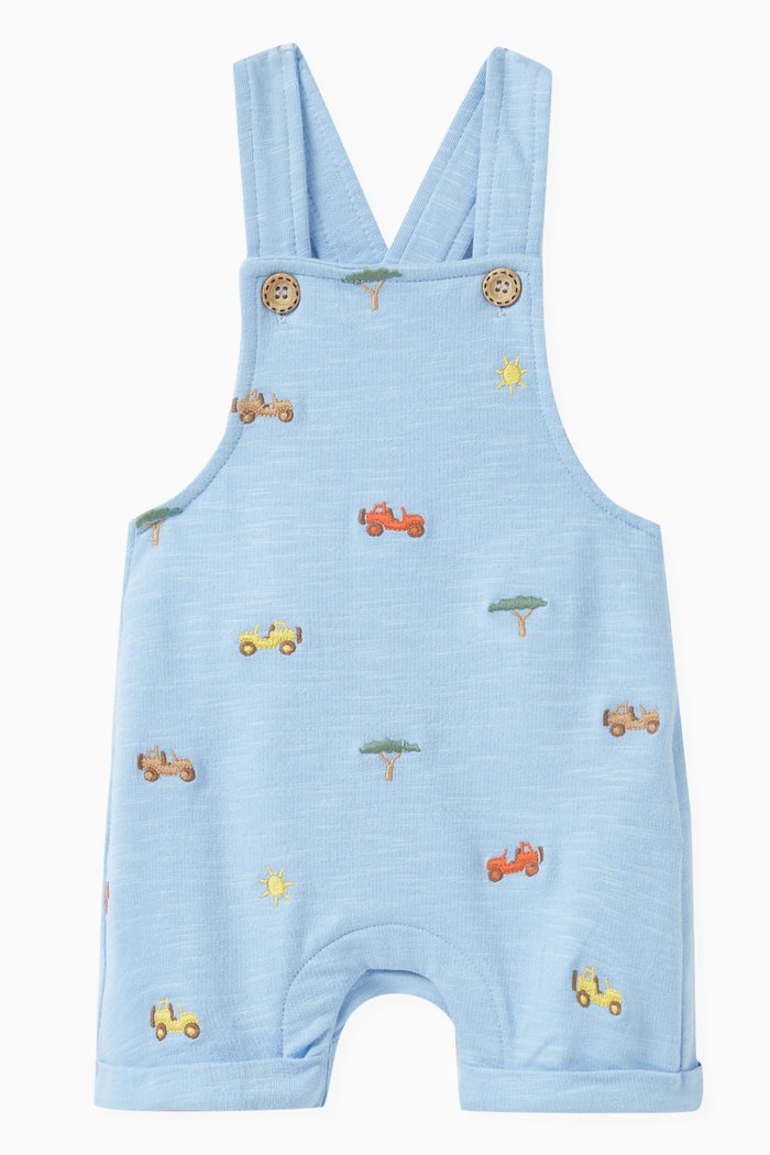 

Safari Broderie Overalls in Unbrushed-fleece, Blue