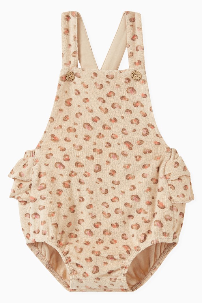 Animal-print Bodysuit in Towelling, Neutral