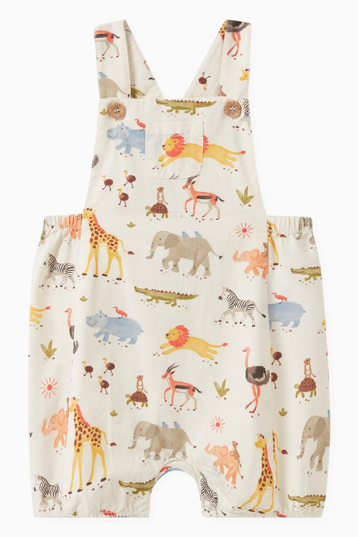 

Migrating Animals Overalls in Organic Cotton, White