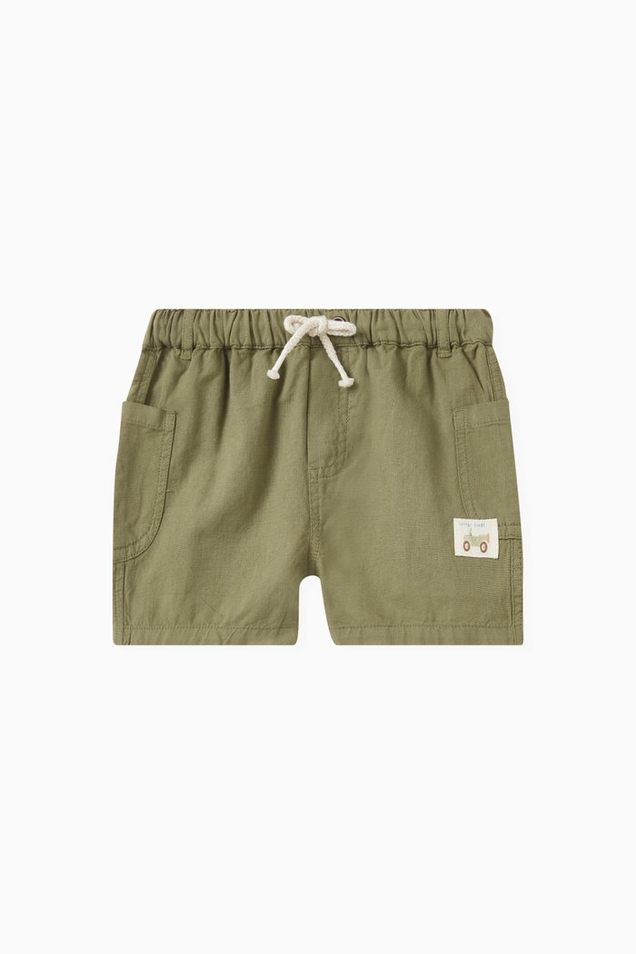

Drawstring Shorts in Linen-blend, Green