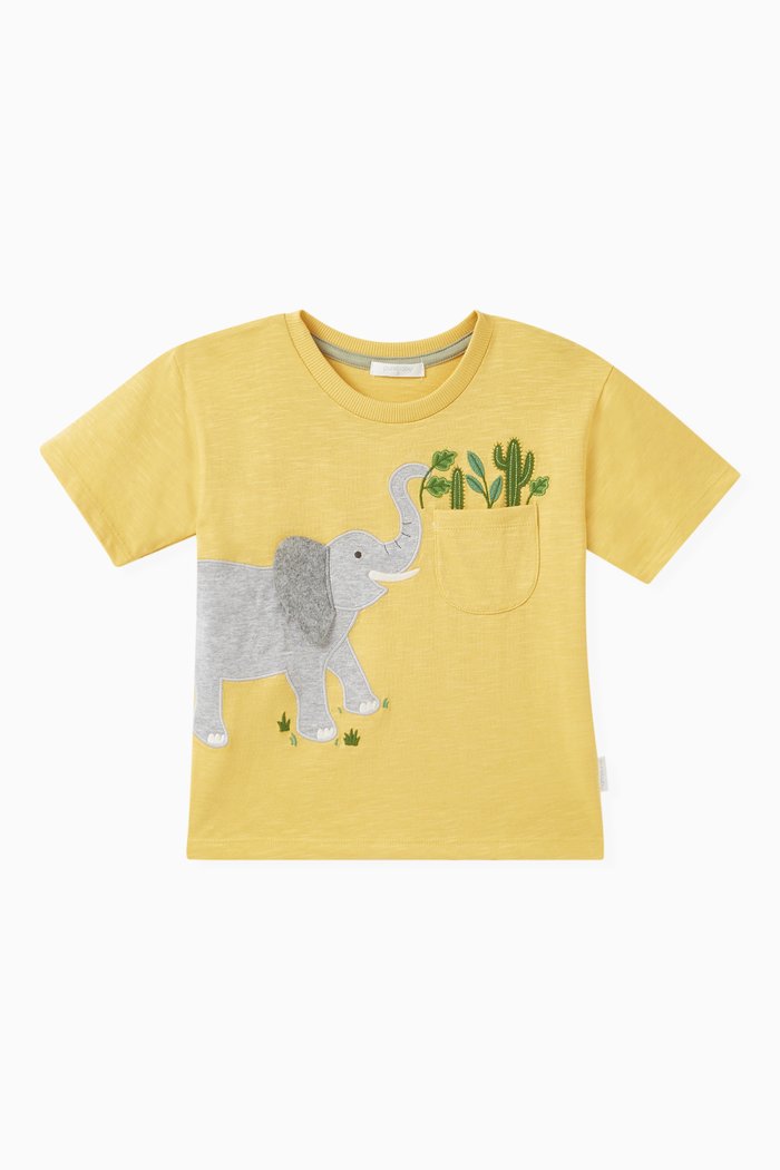 

Hungry Elephant T-shirt in Organic Cotton-jersey, Yellow