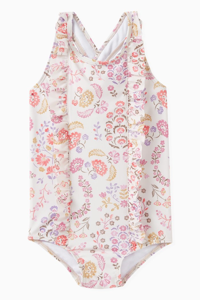 

Printed One-piece Swimsuit, White
