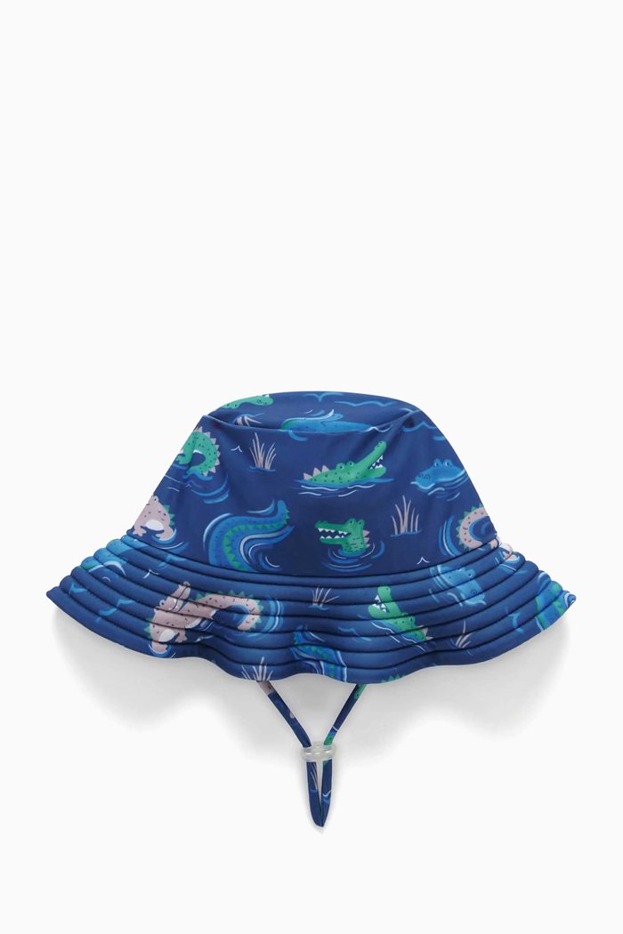 Bucket Hat in Organic Cotton, Blue