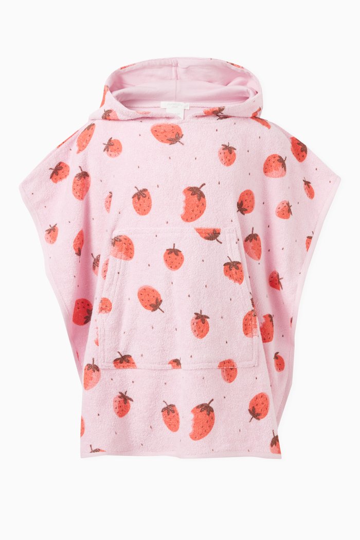 

Hooded Poncho Towel in Organic Terry-towelling, Pink
