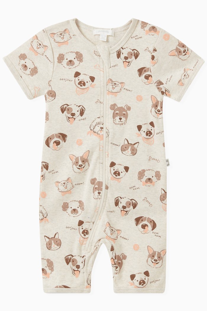 

Printed Bodysuit in Organic Cotton-jersey, Neutral