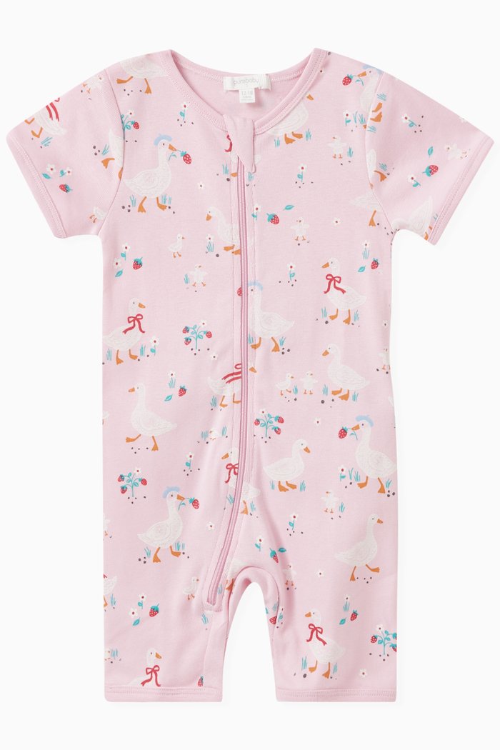 

Printed Bodysuit in Organic Cotton-jersey, Pink