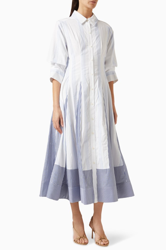 

Jazz Patchwork Shirt Dress in Cotton-blend, Multicolour