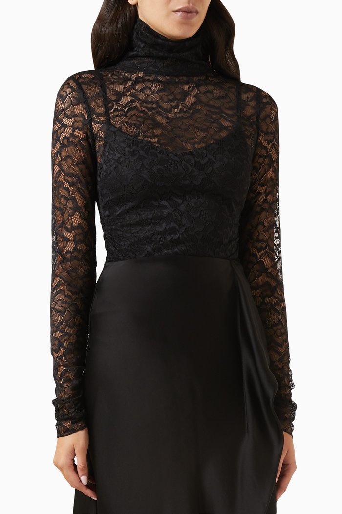 

Velora Bodysuit in Mesh, Black