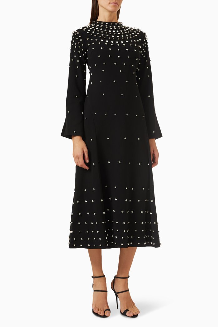 

Arielle Embellished Midi Dress, Black