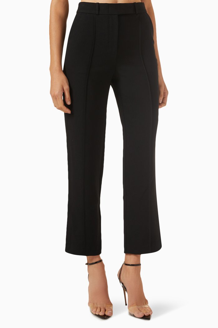 

Vera Straight-leg Crop Pants, Black