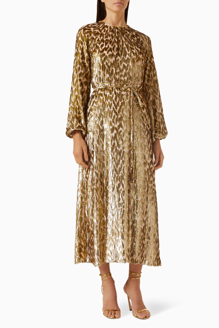 

Odina Textured Maxi Dress, Gold