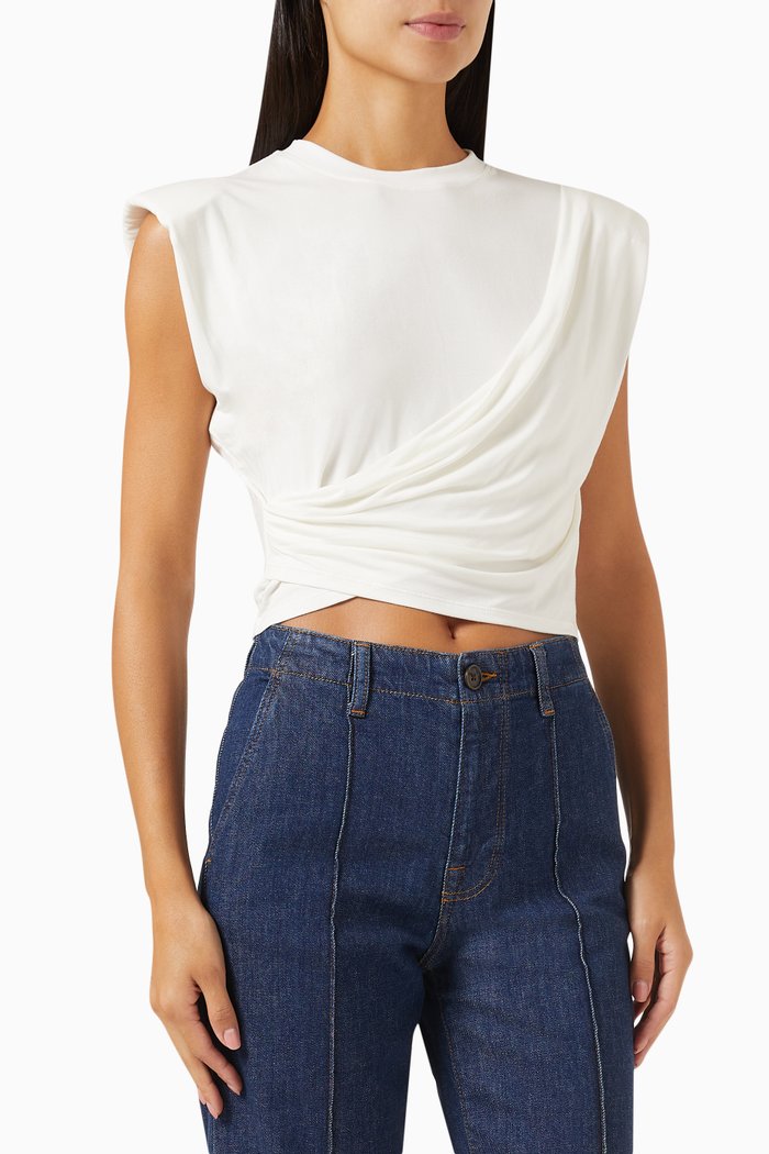 

Signature Estelle Crop Top in Stretch-jersey, White