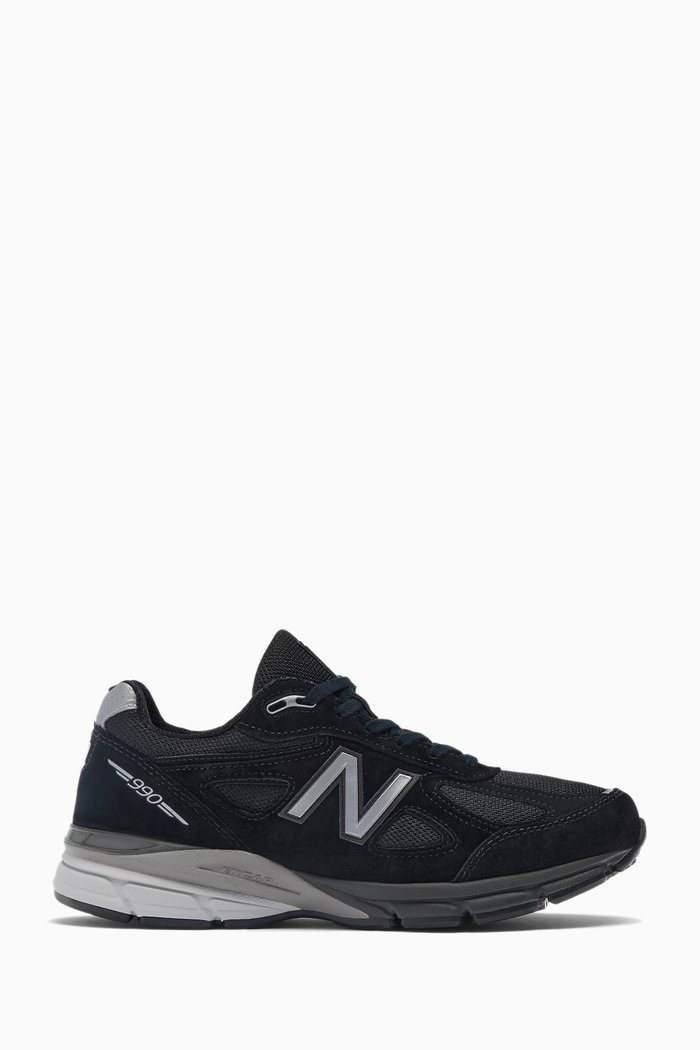 

990v4 Sneakers in Suede & Mesh, Black