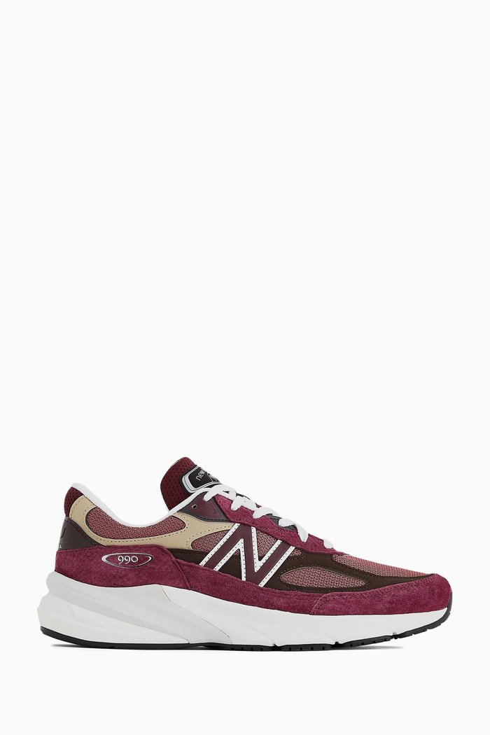 Made in USA 990v6 Sneakers in Suede & Mesh, Red
