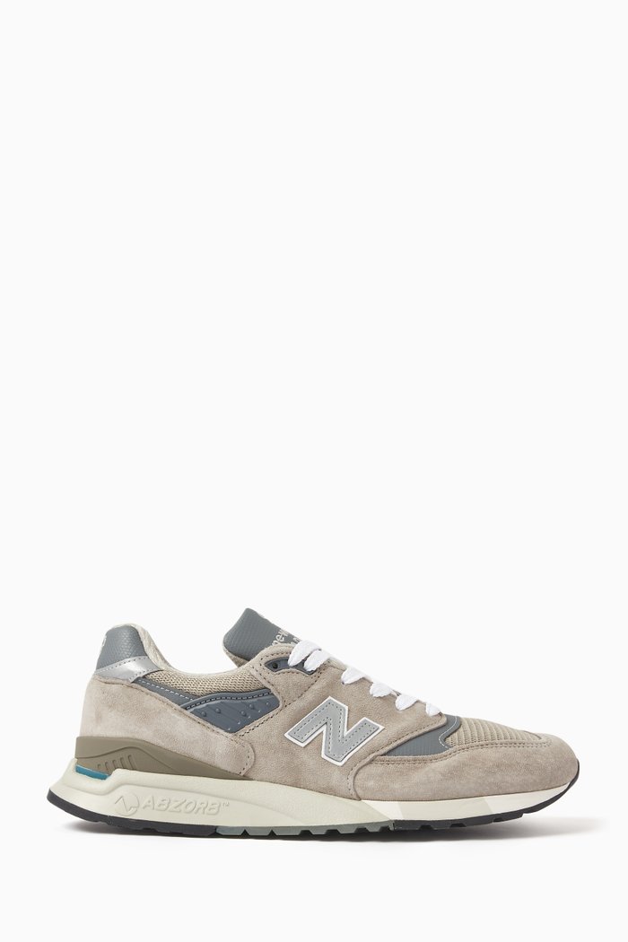 

998 Made in USA Sneakers in Suede & Mesh, Grey