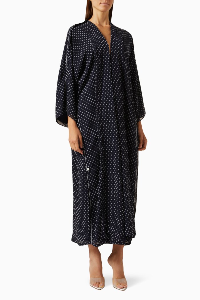 

V-neck Dotted Abaya, Multicolour