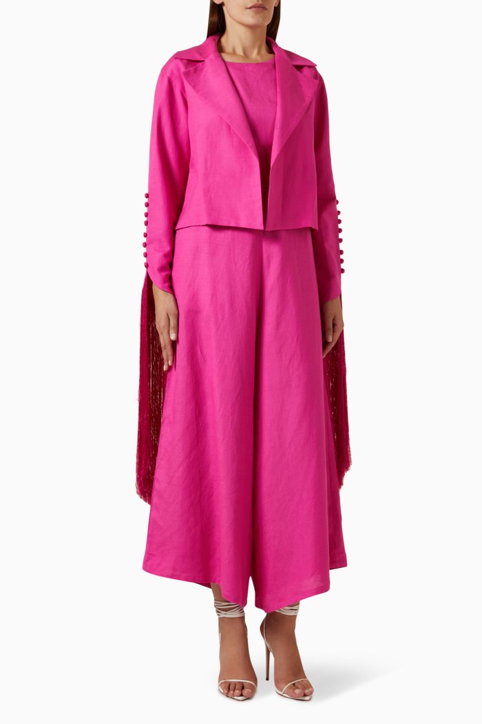 

Fringed Jacket & Jumpsuit Set, Pink