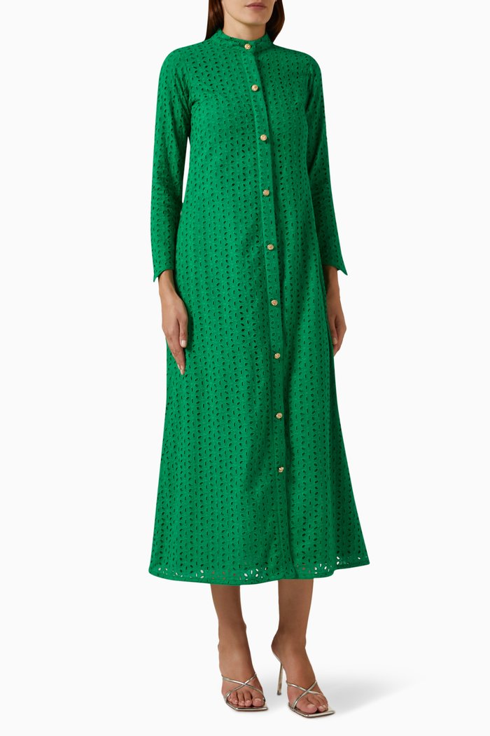 

Broderie Anglaise Maxi Dress, Green