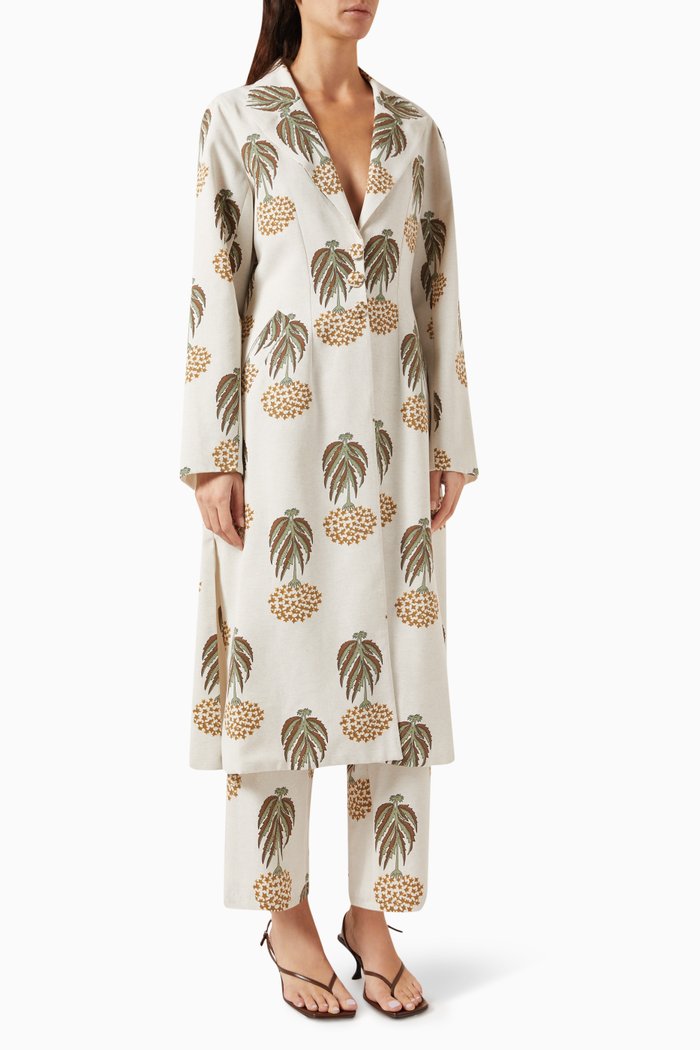 

Printed Long Jacket & Pant Set, Multicolour