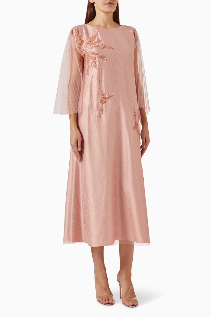

Embellished Maxi Dress in Tulle, Pink