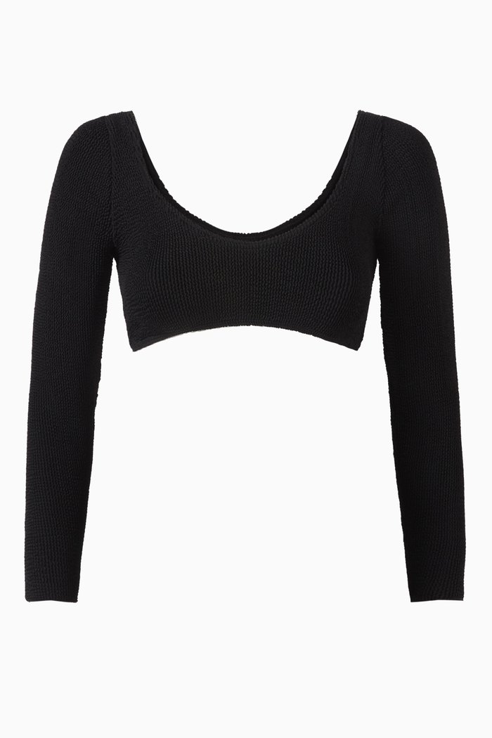

Sera Crop Top in Crinkle™ Fabric, Black