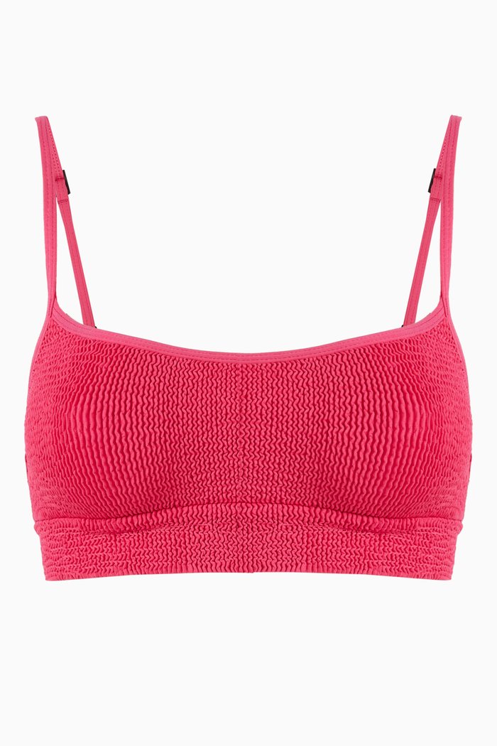 Strap Saint Crop Bikini Top, Pink