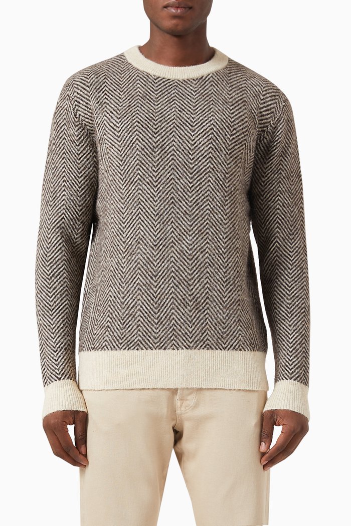 

Sweatshirt in Alpaca Blend Knit, Brown