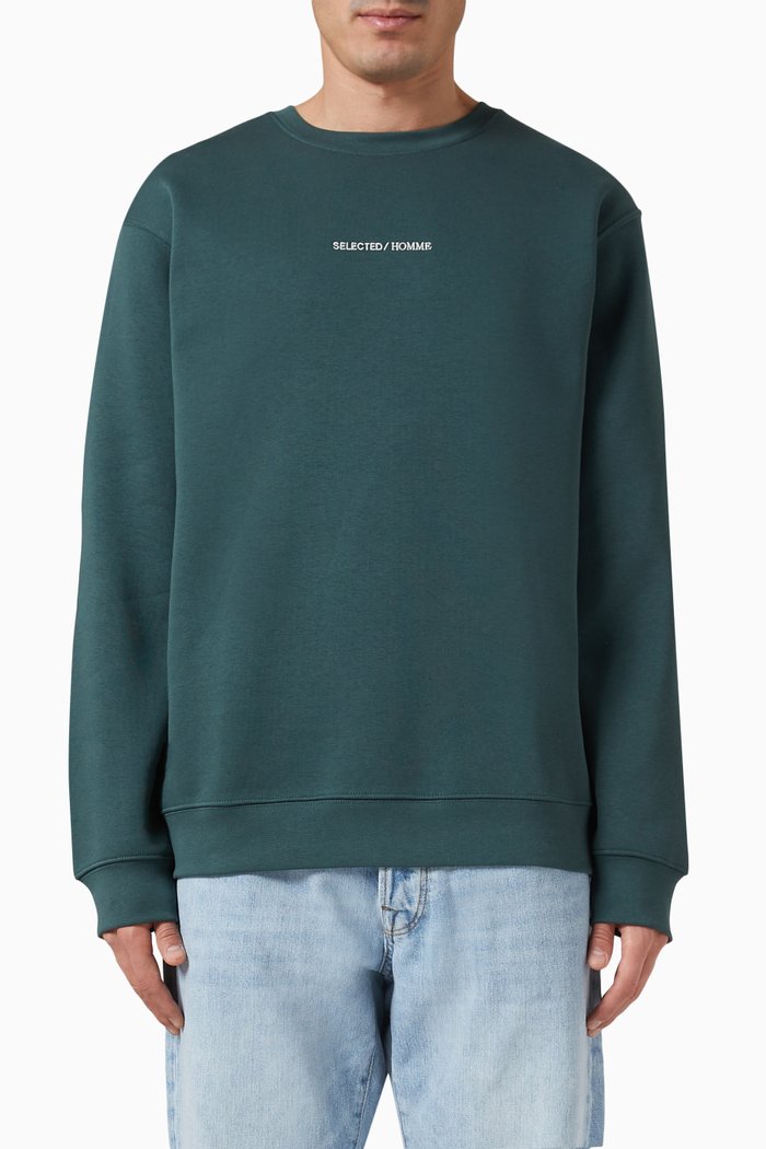 

Logo Sweatshirt in Recycled Cotton Blend, Green