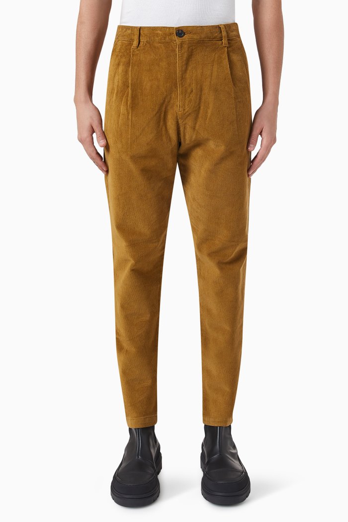 

172 Slim Tapered-fit Pants in Organic Cotton Blend, Brown