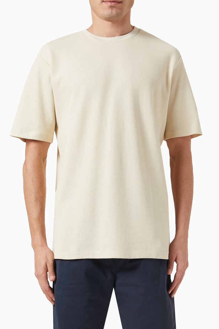 

Waffle-textured T-shirt in Organic Cotton, Neutral