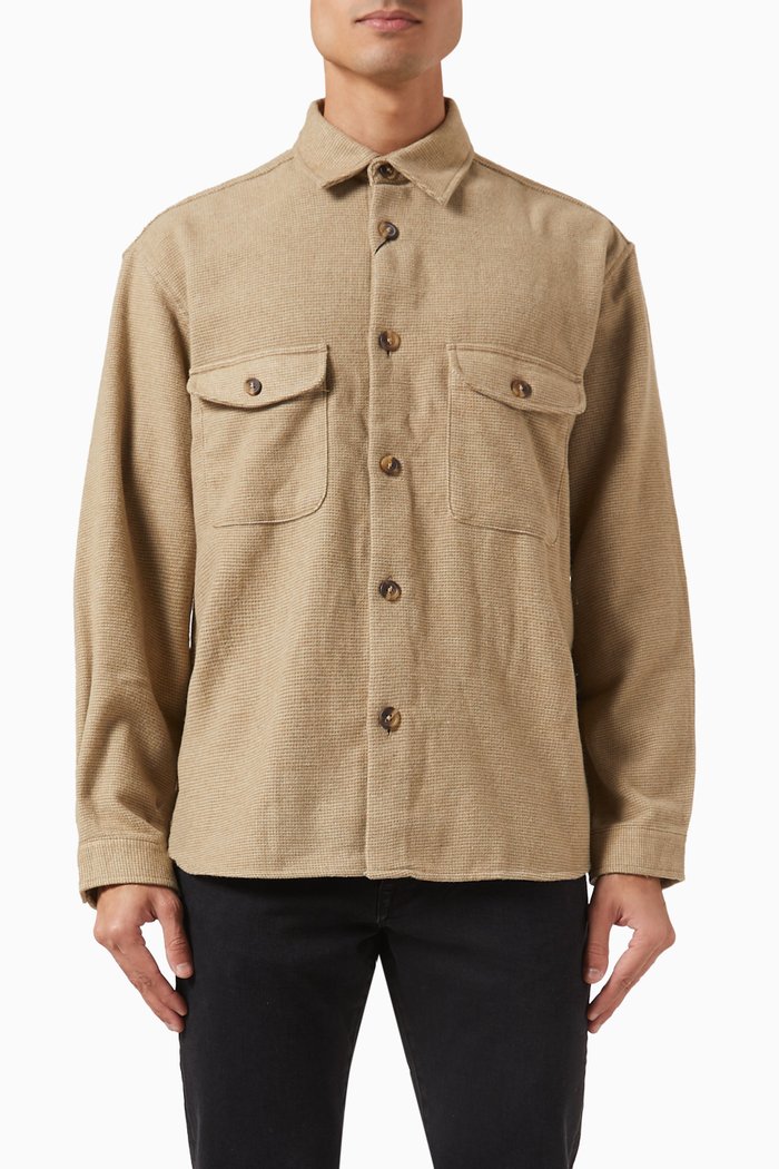 Overshirt in Wool Blend, Neutral