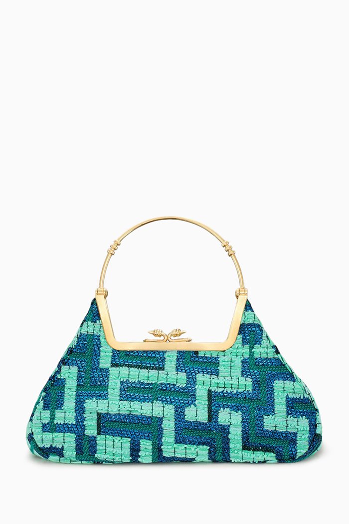 

Zayan Handbag in Couture Fabric, Blue