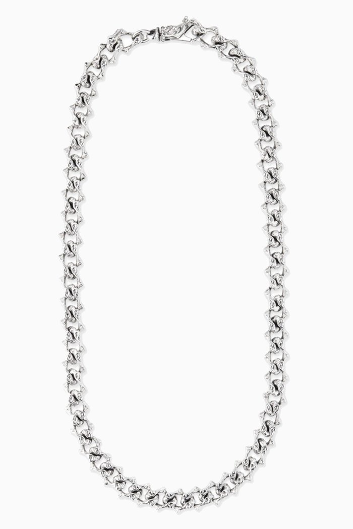 

Arabesque Sharp Link Chain Necklace in 925 Sterling Silver