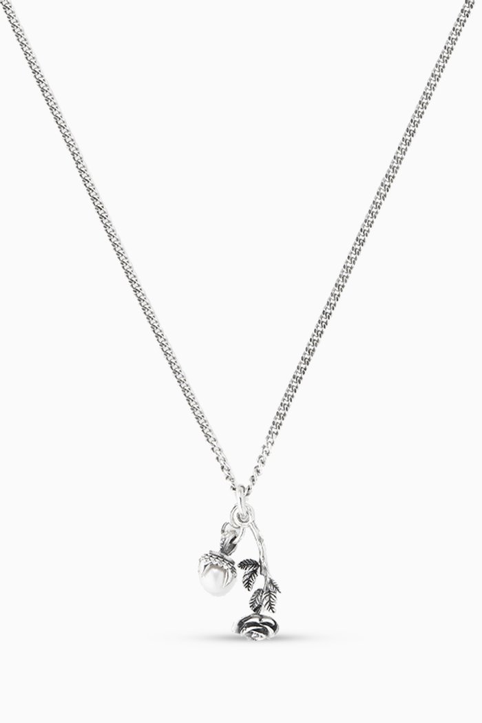 

Arabesque Rose & Pearl Necklace in Sterling Silver