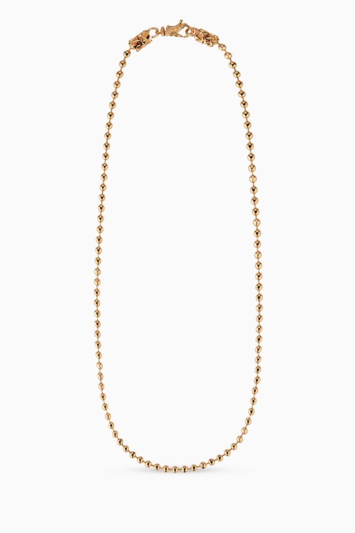 

Essential Beaded Chain Necklace in 24kt Gold-plated Sterling Silver